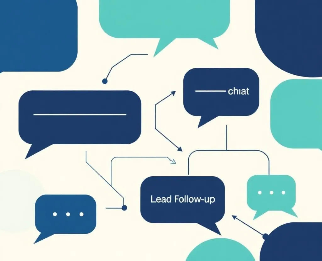 Abstract chat bubbles representing automated lead follow-up